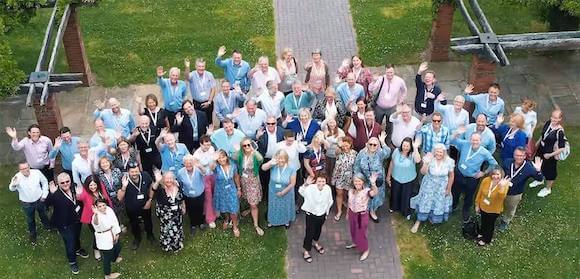 An overhead shot of the Marketing Centre team