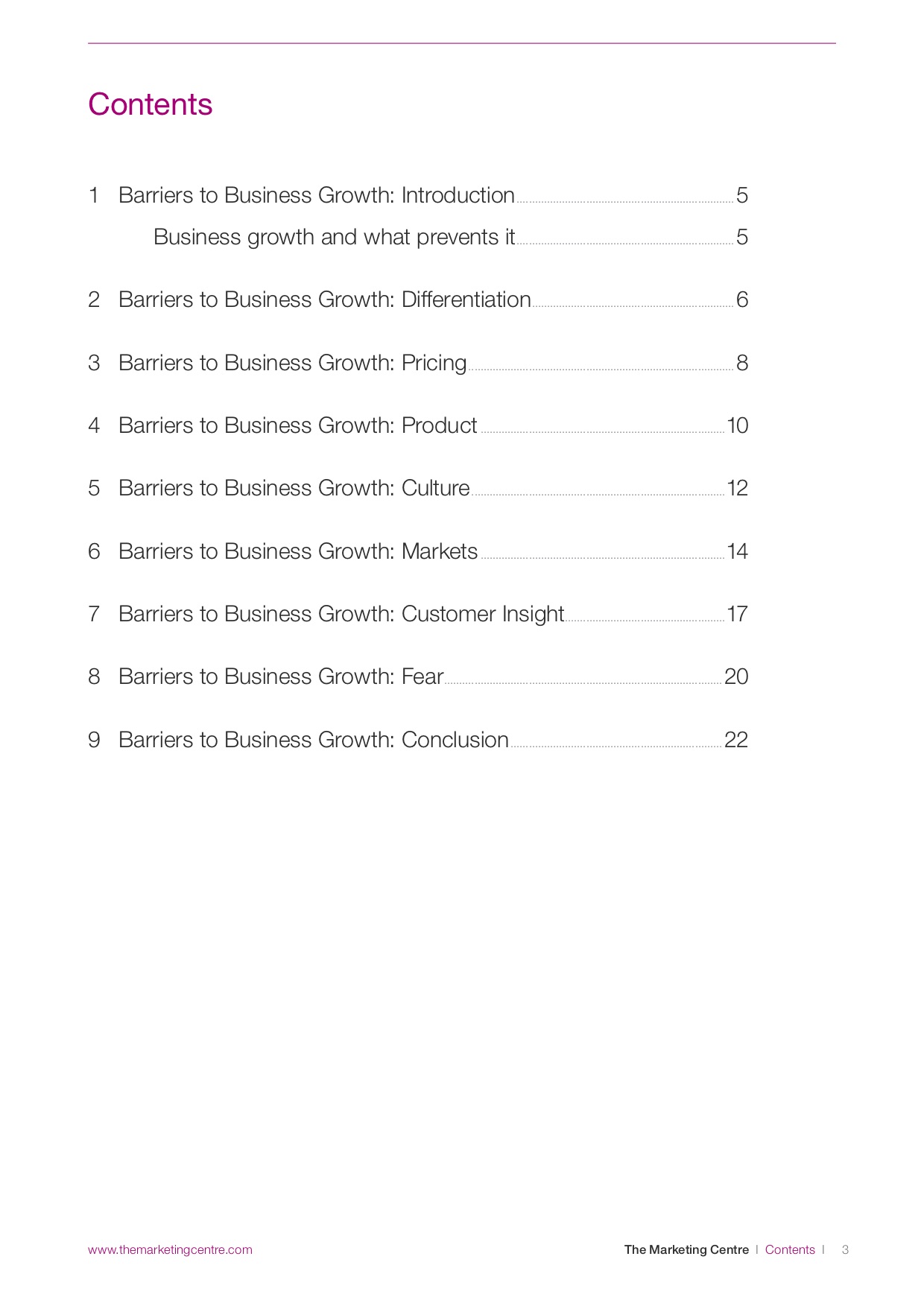Barriers to Business Growth TOC